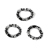 Zebra Blissy Skinny Scrunchies Close-Up – Blissy 22 Momme Silk