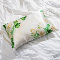 Blissy Zodiac Flower Silk Pillowcase Detail – Queen
