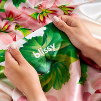 Blissy Zodiac Flower Silk Pillowcase Detail – King