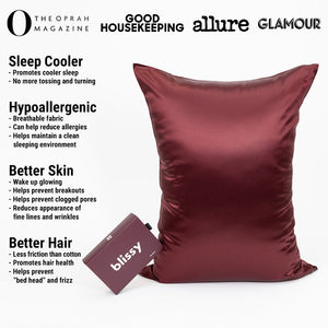 Burgundy Mulberry Silk Pillowcase – Blissy Queen