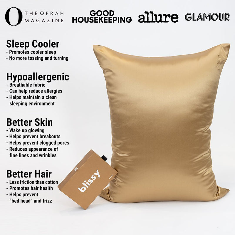 Gold Mulberry Silk Pillowcase – Blissy King