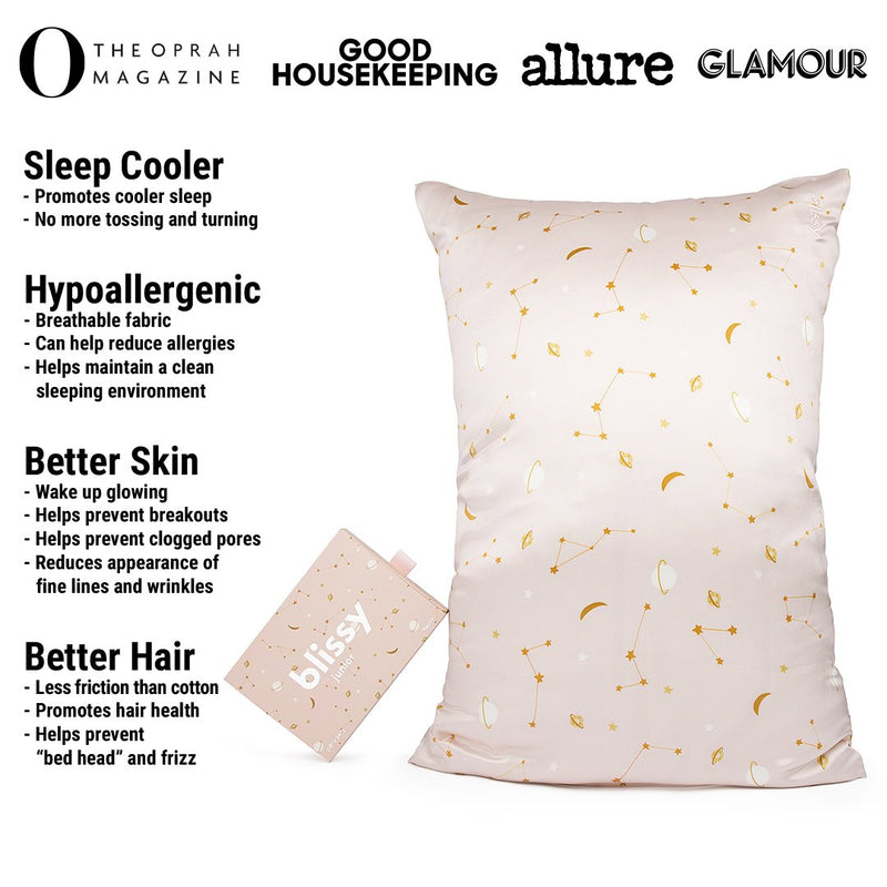 Pink Galaxy Mulberry Silk Pillowcase – Blissy