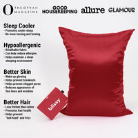(Product)Red Mulberry Silk Pillowcase – Blissy Queen