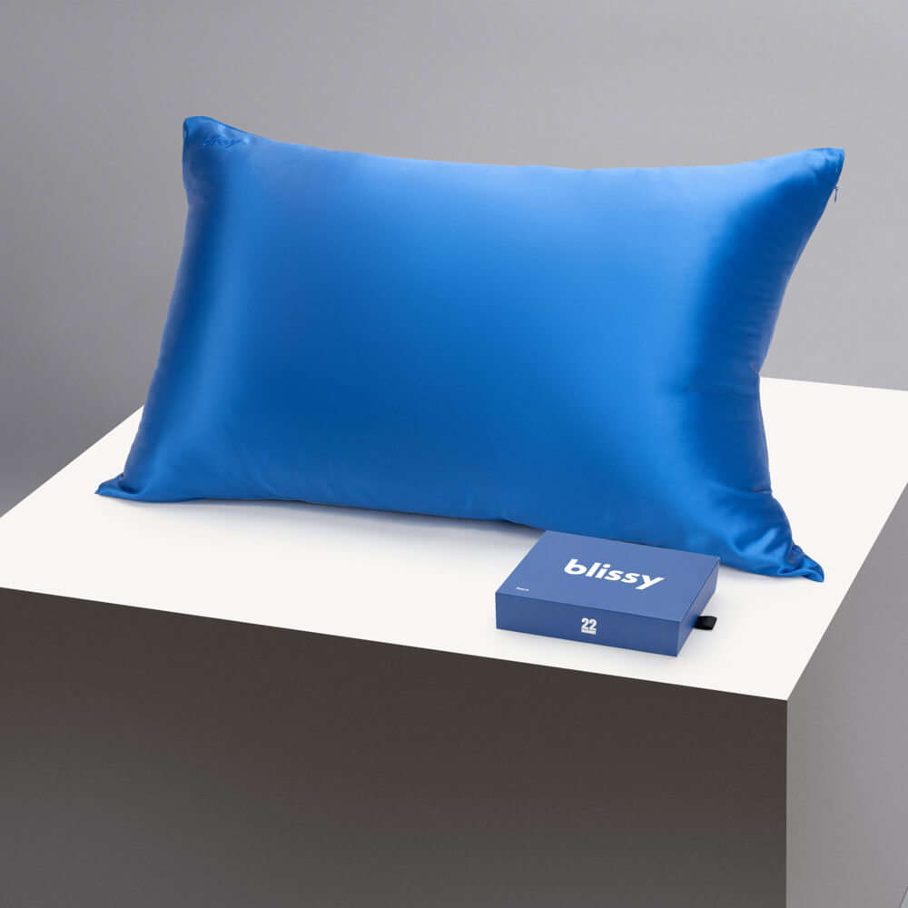 Blissy Queen Azure Pillowcase – 22 Momme Mulberry Silk, 100% Silk