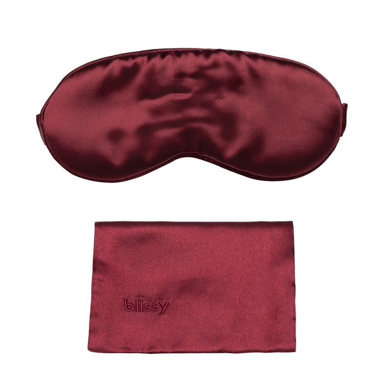 Blissy Burgundy Sleep Mask Lifestyle – Mulberry Silk
