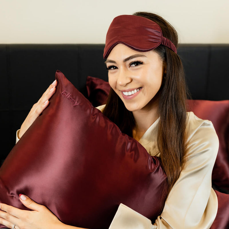 Burgundy Mulberry Silk Sleep Mask – Blissy