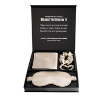 Blissy Queen Champagne Blissy Dream Set Lifestyle – Mulberry Silk