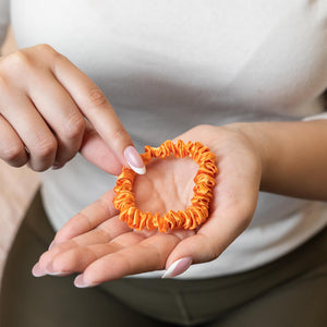 Coral Blissy Skinny Scrunchies – Blissy Premium Silk