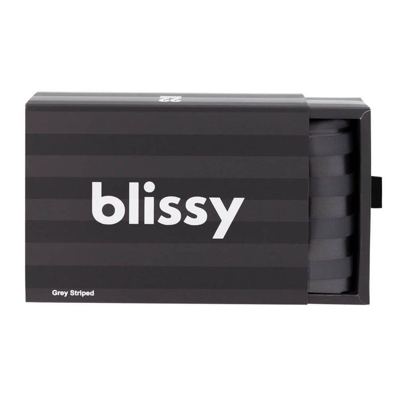 Queen Grey Striped Pillowcase – Blissy Premium Silk
