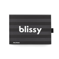 Blissy Queen Grey Striped Pillowcase Lifestyle – Mulberry Silk