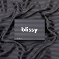Queen Grey Striped Pillowcase – Blissy Premium Silk