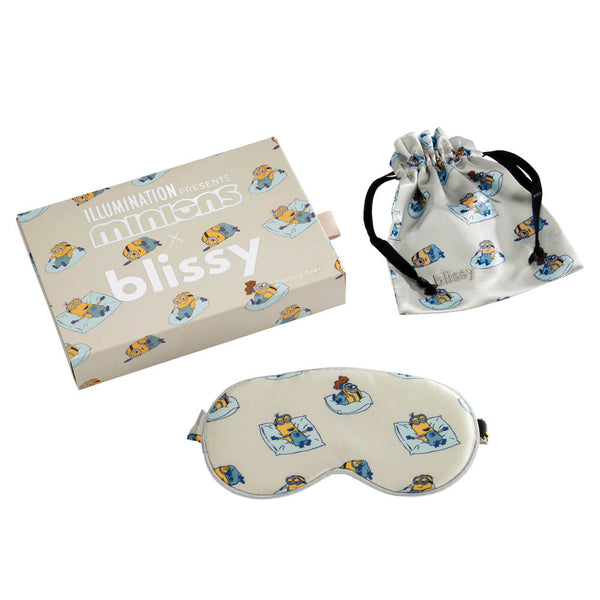 Blissy Chillin' Minions Junior Sleep Mask – 22 Momme Mulberry Silk, 100% Silk