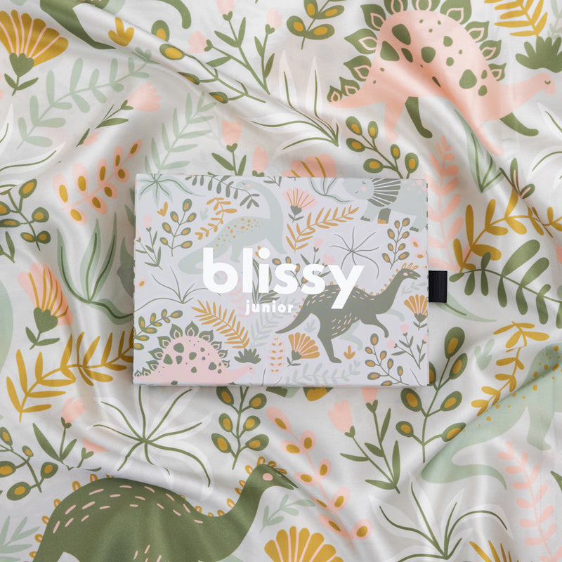 Blissy Dinosaur Pillowcase Lifestyle – Mulberry Silk
