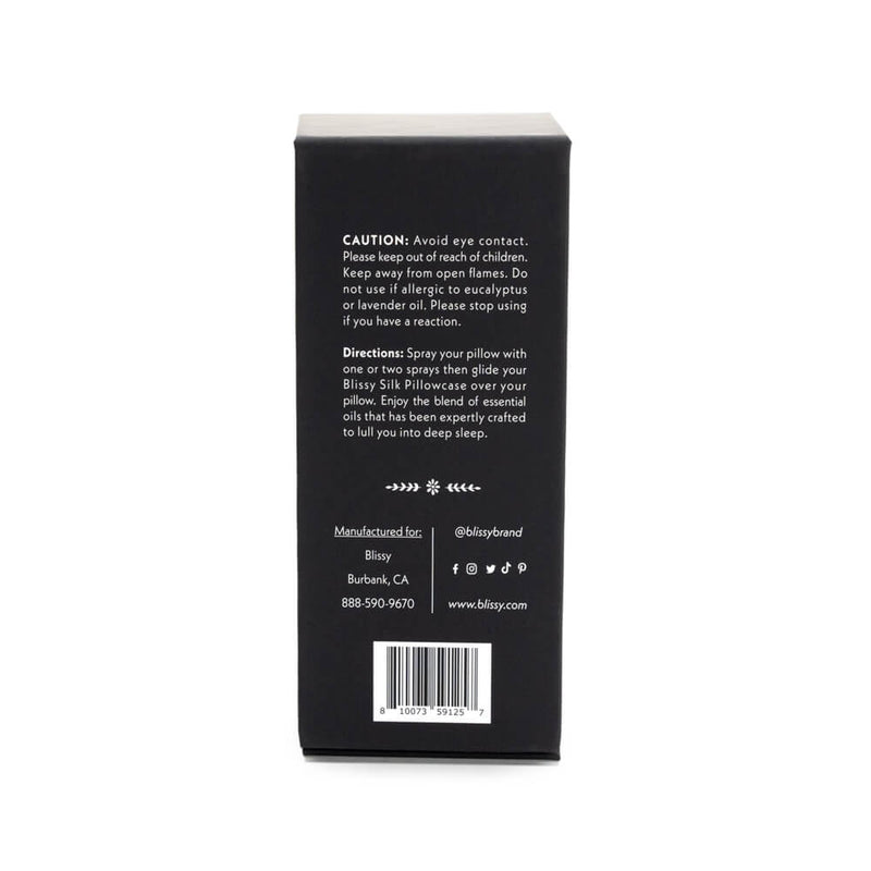 Award-Winning Aromatherapy Spray Blissy Sleep & Pillow Mist Close-Up – Blissy 22 Momme Silk