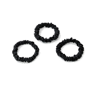 Blissy Mulberry Silk Blissy Silk Skinny Scrunchies (3-Pack) – 100% Mulberry Silk Hair Ties