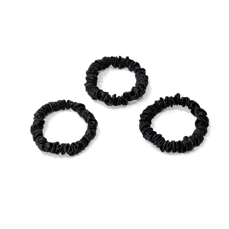 Blissy Mulberry Silk Blissy Silk Skinny Scrunchies (3-Pack) – 100% Mulberry Silk Hair Ties