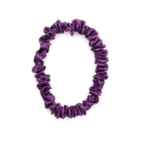 Royal Purple Blissy Skinny Scrunchies Close-Up – Blissy 22 Momme Silk