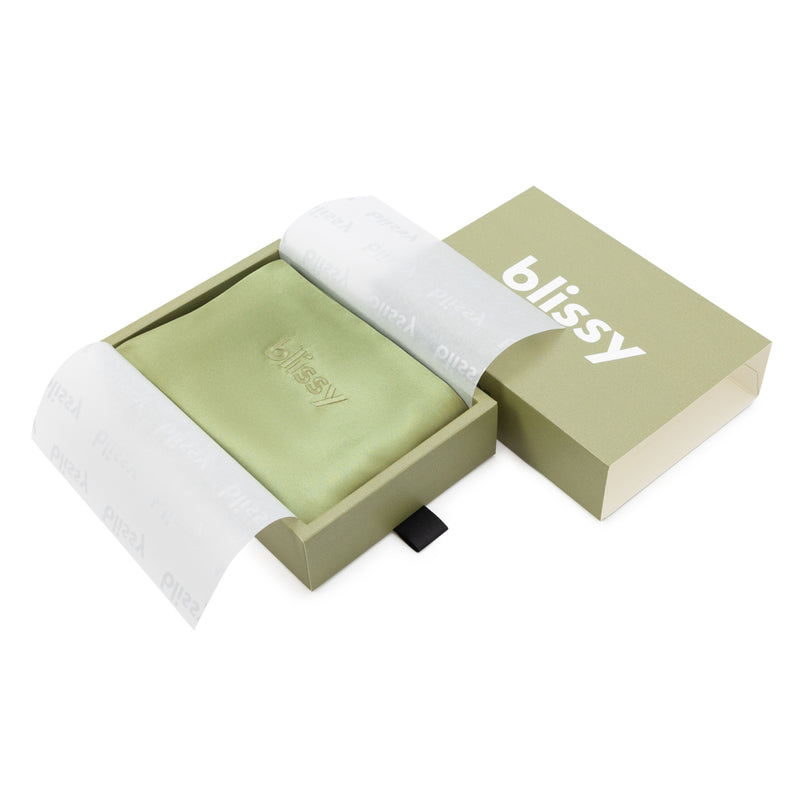 Blissy Mulberry Silk Pillowcase – Olive Queen