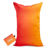 Blissy Orange Ombre Silk Pillowcase Detail – Queen