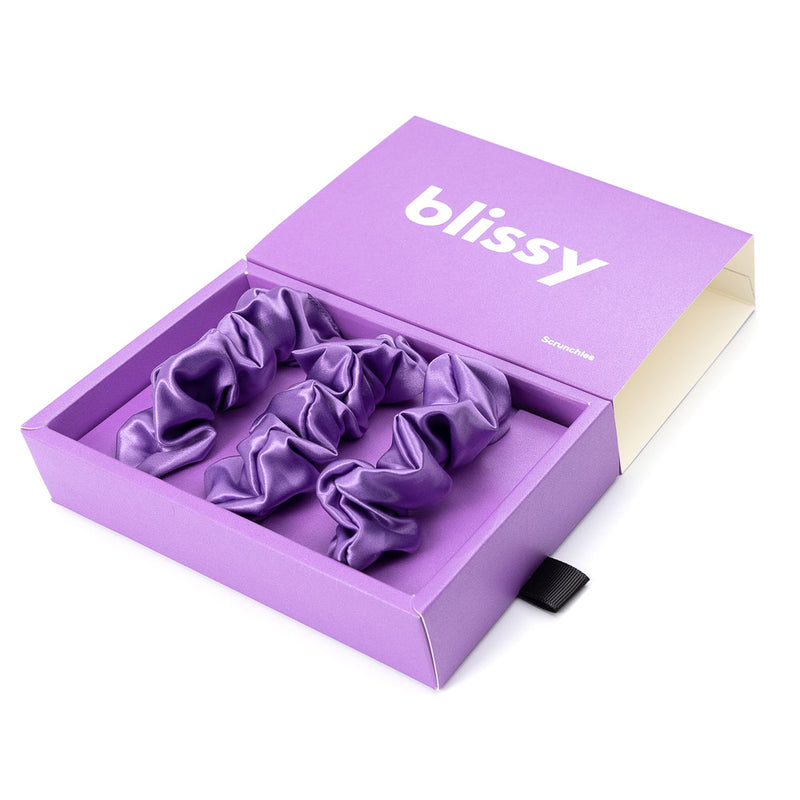 Blissy Orchid Blissy Scrunchies – 22 Momme Mulberry Silk, 100% Silk