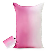 Blissy Pink Ombre Silk Pillowcase Detail – Queen