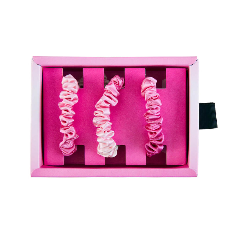 Pink Ombre Mulberry Silk Blissy Skinny Scrunchies – Blissy