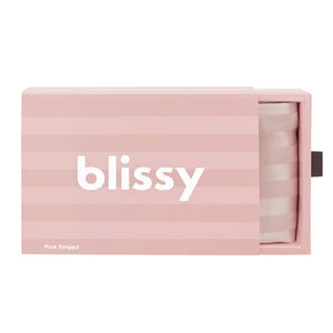 Queen Pink Striped Pillowcase – Blissy Premium Silk