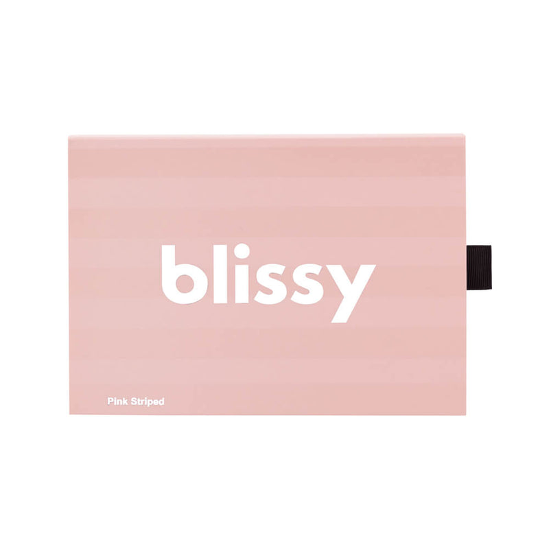 Blissy Queen Pink Striped Pillowcase Lifestyle – Mulberry Silk