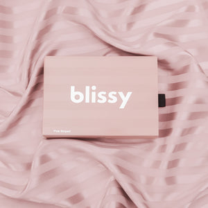 Queen Pink Striped Pillowcase – Blissy Premium Silk