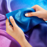 Blissy Queen Purple Ombre Pillowcase Lifestyle – Mulberry Silk