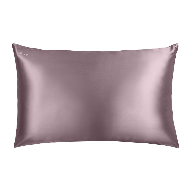 Blissy Plum Silk Pillowcase Detail – King