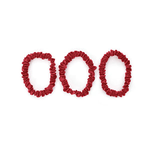 (Product)Red Mulberry Silk Blissy Skinny Scrunchies – Blissy