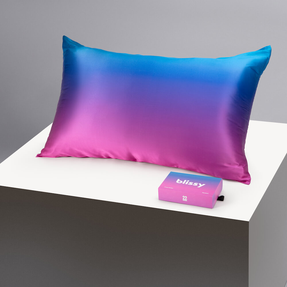 Blissy King Purple Ombre Pillowcase – 22 Momme Mulberry Silk, 100% Silk