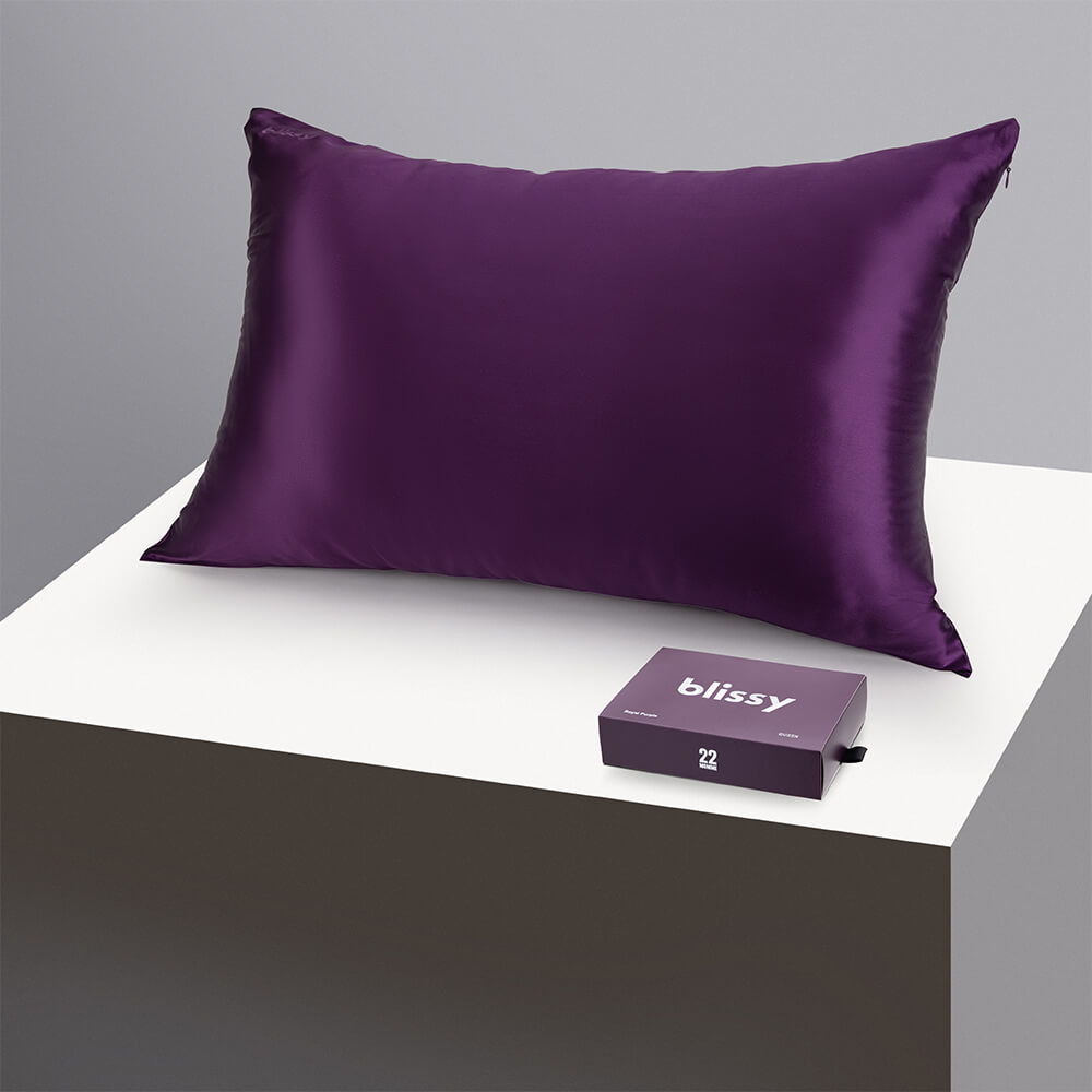 Blissy King Royal Purple Pillowcase – 22 Momme Mulberry Silk, 100% Silk