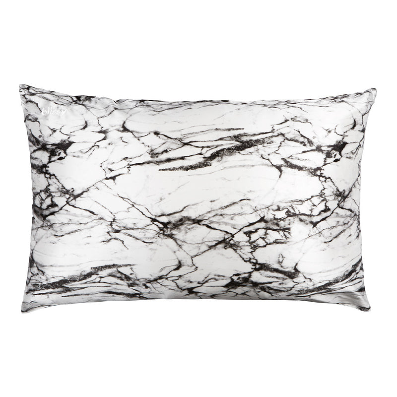 Light Marble Pillowcase Close-Up – Blissy 22 Momme Silk