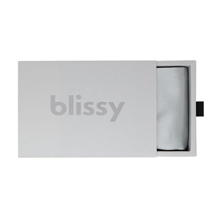 Blissy Silver Silk Pillowcase Detail – King