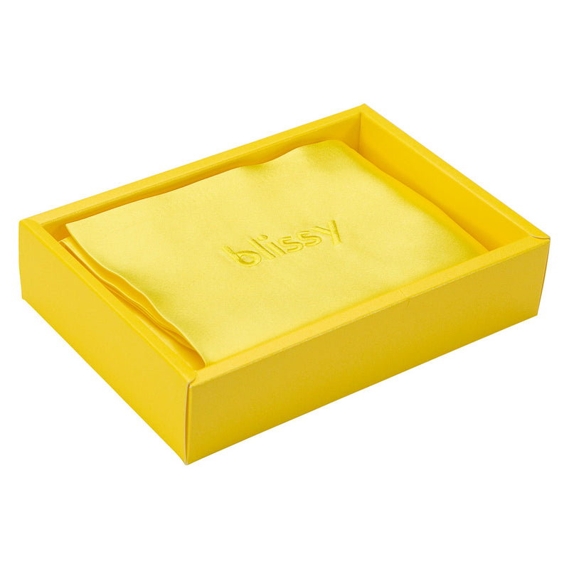 Sunshine Yellow Pillowcase Close-Up – Blissy 22 Momme Silk
