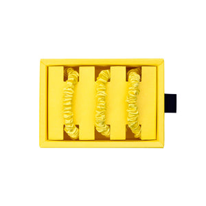 Blissy Mulberry Silk Blissy Skinny Scrunchies – Sunshine Yellow
