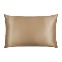 Blissy Taupe Silk Pillowcase Detail – Queen
